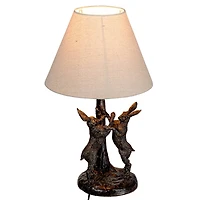 Hello Honey® 18.5" Brown & Natural Bunny Rabbit Table Lamp with Linen Empire Shade