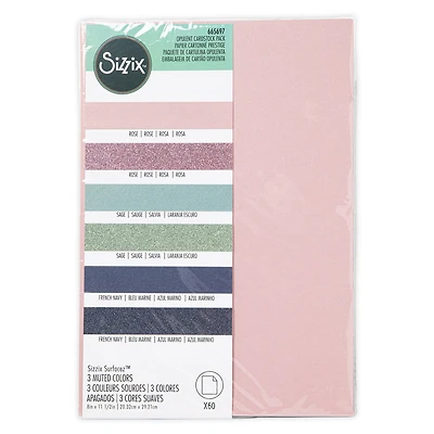 Sizzix Surfacez™ 8" x 11.5" Opulent Muted Colors Cardstock Paper, 60 Sheets