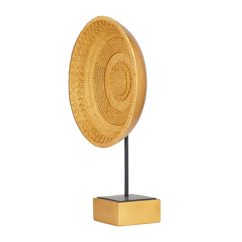 Gold Polystone Glam Sculpture, 20" x 13" x 6"