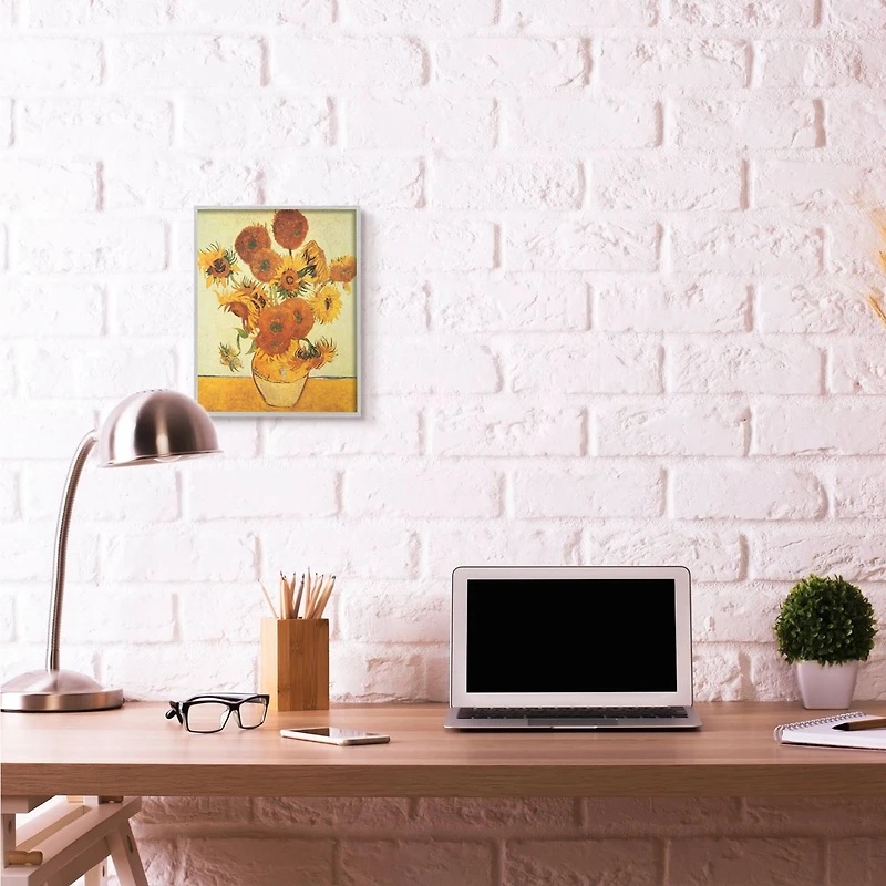 Stupell Industries Van Gogh Sunflowers Gray Framed Wall Art