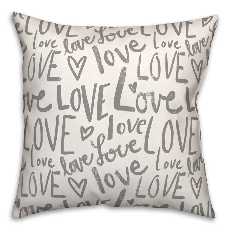 Love Typography 18" x 18" Throw Pillow