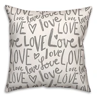 Love Typography 18" x 18" Throw Pillow