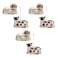 Farm Animals Frosted Glass Ornament Set