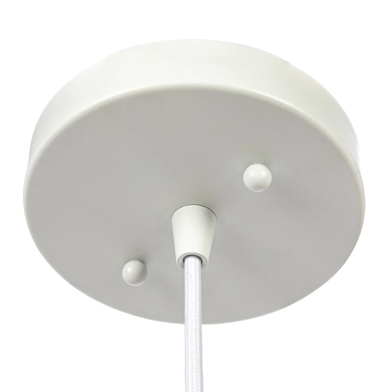 Hello Honey® Sienna Matte White Boho Ceramic Ceiling Light with White Fabric Cord