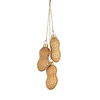 Gold & Bronze Glass Peanut Cluster Christmas Ornament
