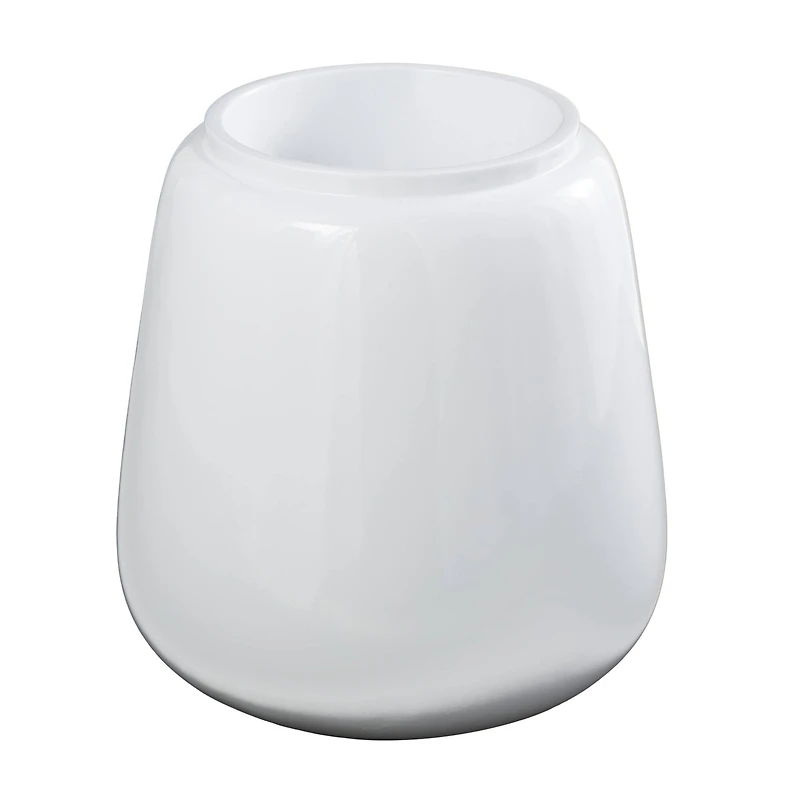 20" White Modern Wide Floor Vase