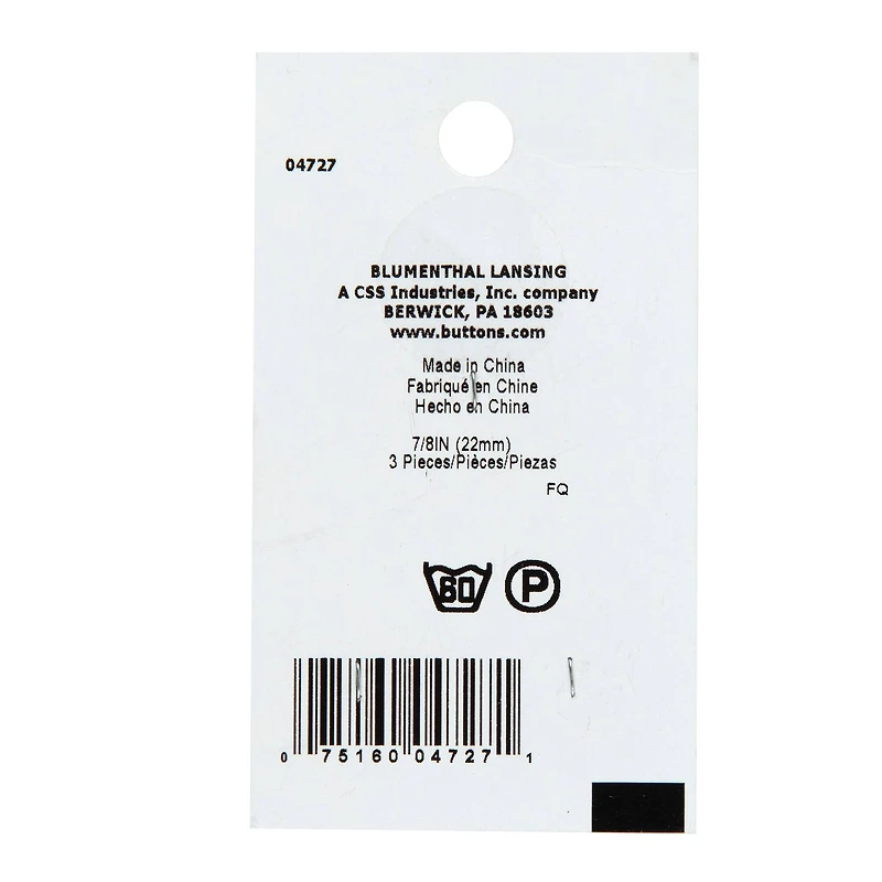 LaMode 7/8" Translucent 4-Hole Buttons, 3ct.