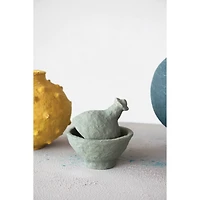 Hello Honey® 10" Handmade Paper Mache Dish with Lid