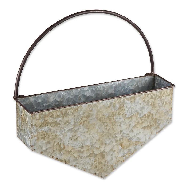 14.5" Diamond Galvanized Wall Planter