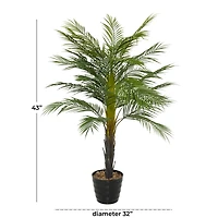43" Green PVC Contemporary Potted Artificial Tree