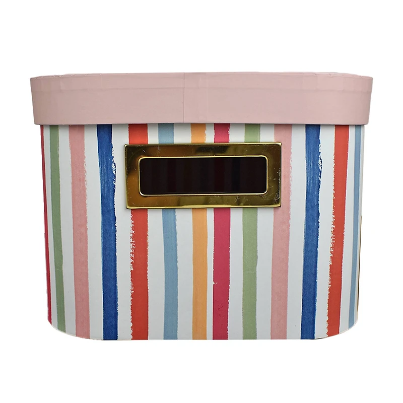 Medium Paint Striped Curved Edge Decorative Box by Ashland®
