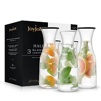 JoyJolt® 35oz. Hali Glass Carafe Bottle Pitchers Set