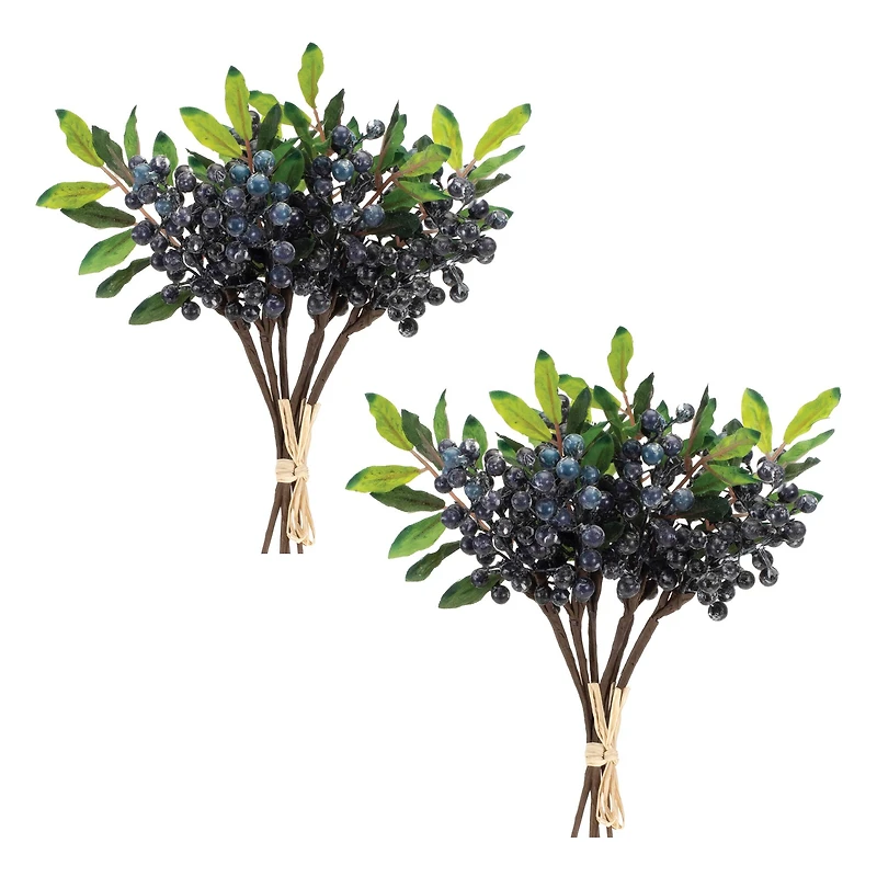 11" Blue Berry Foliage Bundles, 2ct.