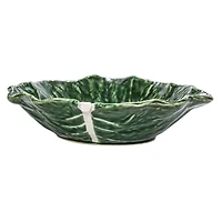Hello Honey® 9" Green Hand-Painted Embossed Stoneware Cabbage Bowls, 4ct.
