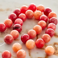 12 Pack:  Ruby Mix Jade Round Beads, 8mm by Bead Landing™