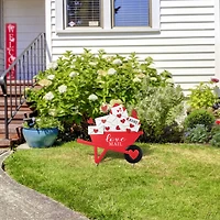 Glitzhome® 24" Valentine's Metal Love Mail Wagon Yard Stake