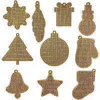 Wonderland Crafts 20 Piece Holiday Wooden Embroidery Blanks