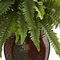 20" Boston Fern Plant in Decorative Planter