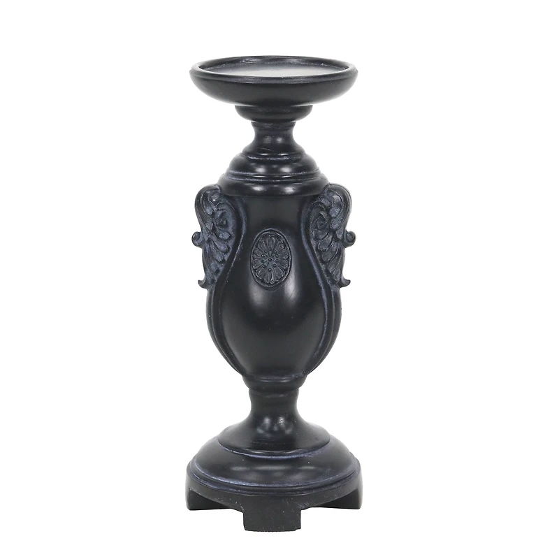 Black Scrollwork Pillar Candle Holder by Ashland