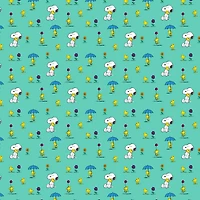 Peanuts® Snoopy & Woodstock Teal Cotton Fabric