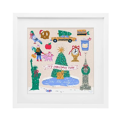 Stupell Industries Christmas In New York City Framed Print Under Glass Wall Art