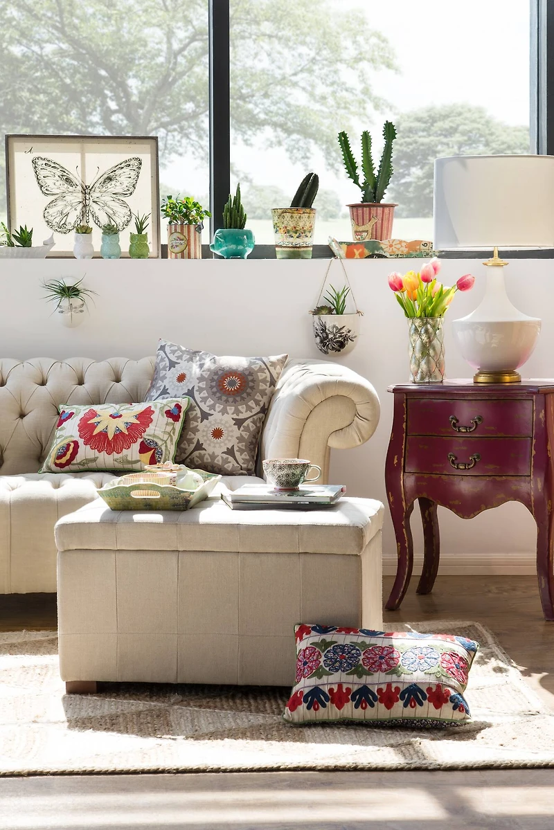 Hello Honey® 15.5" Long White Ceramic Cracker Dish with Two Birds