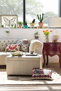 Hello Honey® 15.5" Long White Ceramic Cracker Dish with Two Birds