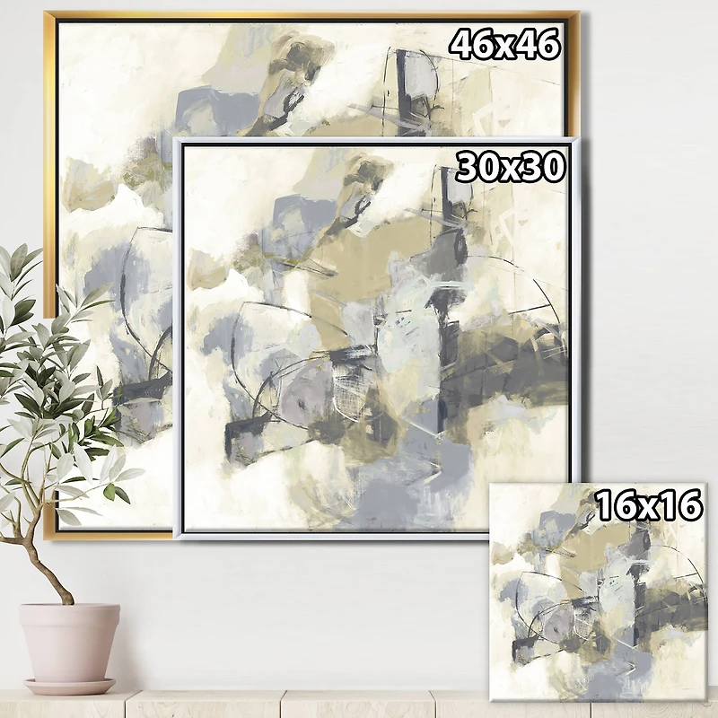Designart - Glam Cream Dream III - Modern & Contemporary Framed Canvas