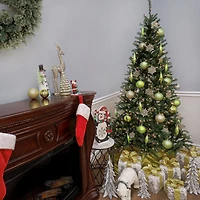 ft. Pre-Lit Aspen Spruce Slim Artificial Christmas Tree