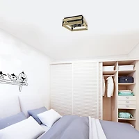 Lalia Home 14" Barnlit 4-Light Decorative Squared Metal Flush Mount