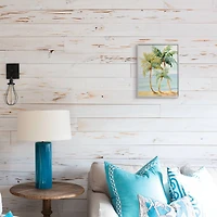 Stupell Industries Tropical Palm Trees on Coastal Beach Sand in Gray Frame Wall Art