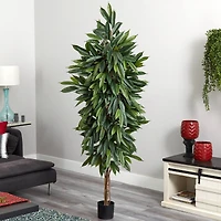 6.5ft. Potted Mango Artificial Tree