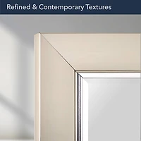 Head West Brushed Nickel With Chrome Inner Lip Beveled 27.5" x 33.5" Framed Accent Vanity Mirror