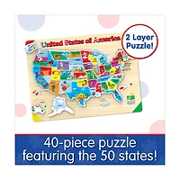 Lift & Learn Puzzle - USA Map: 40 Pcs