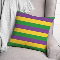 Mardi Gras Stripes Throw Pillow