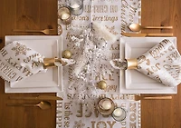 DII® 108" Gold Christmas Collage Table Runner