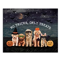 No Tricks Just Treats Pups 20" x 16" Canvas Wall Art