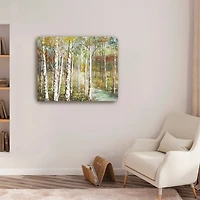 Warm Spice Birch Path Canvas Giclee