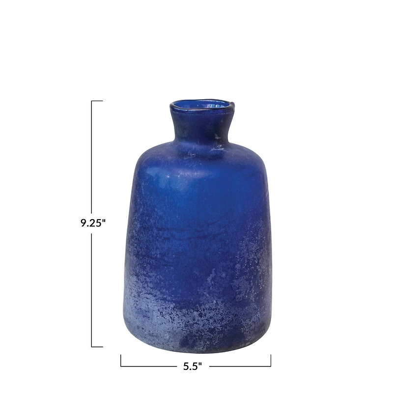Hello Honey® 9.25" Cobalt Blue Distressed Glass Vase