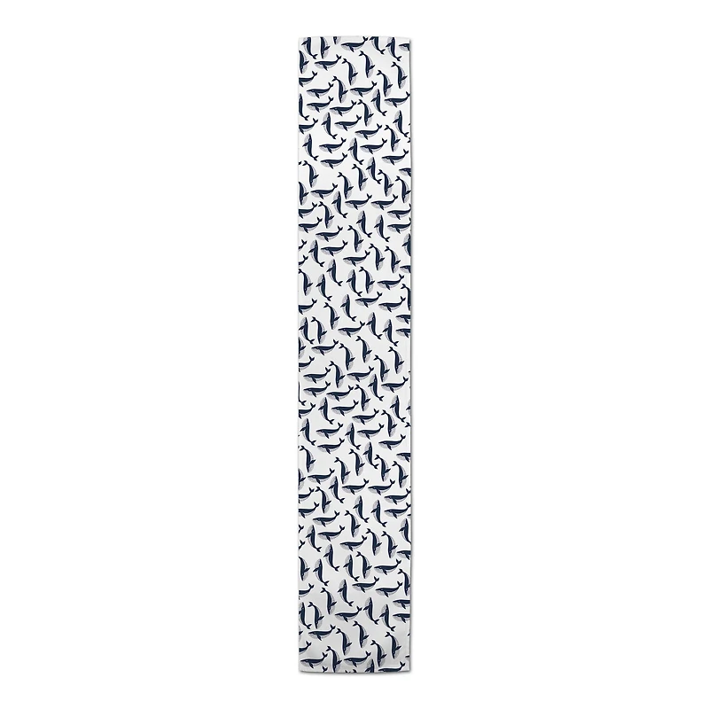 90'' Whale Pattern Poly Twill Table Runner