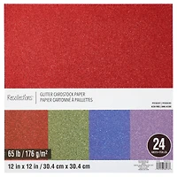 Glitter Primary 12" x 12" Cardstock Paper Pack by Recollections™, 24 Sheets