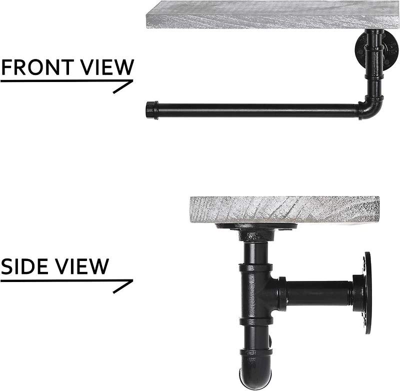 Paper Towel Holder with Shelf Industrial Pipe