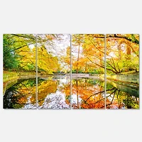 Designart - Bright Fall Forest with River