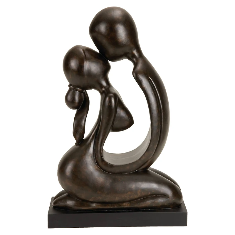 23" Brown Polystone Traditional Couple Sculpture