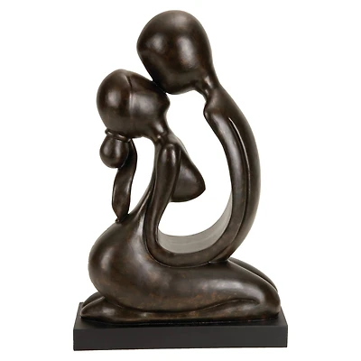 23" Brown Polystone Traditional Couple Sculpture