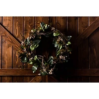 30" Green & Brown Magnolia Wreath