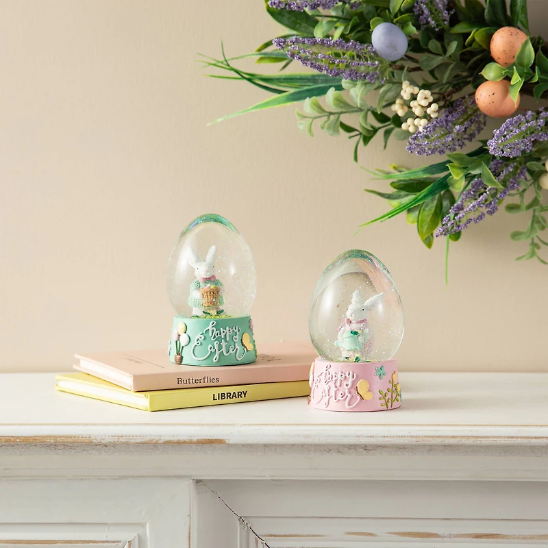Glitzhome® Easter Bunny Waterglobes Set