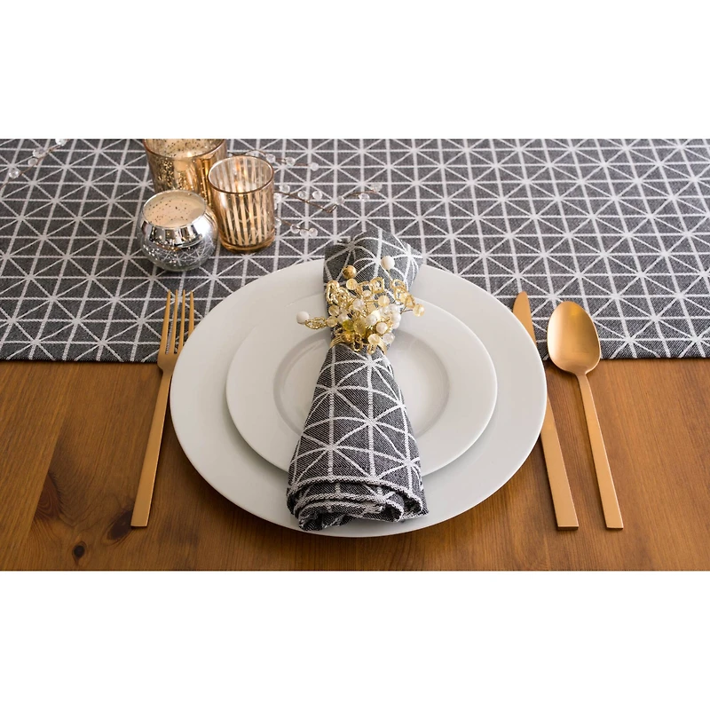 Black and White Triangle Table Runner 14" x 108"