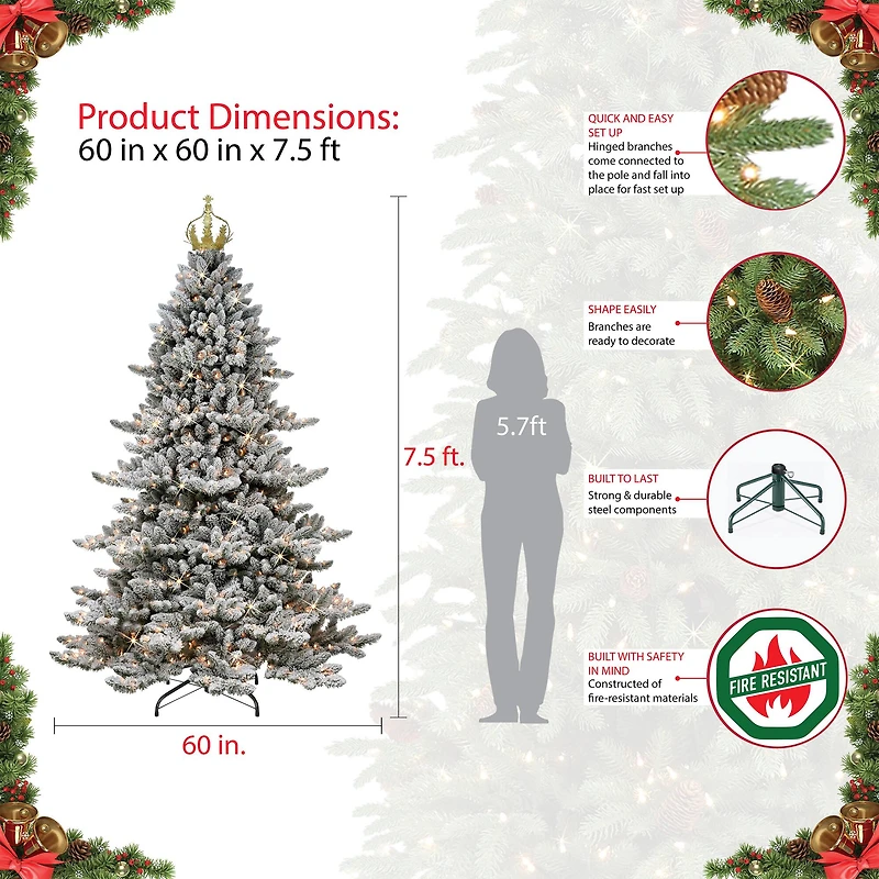7.5ft. Pre-Lit Royal Majestic Spruce Artificial Christmas Tree, Clear Lights