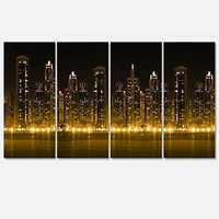 Designart - Modern City with Illuminated Skyscrapers